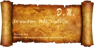 Drescher Mátyás névjegykártya